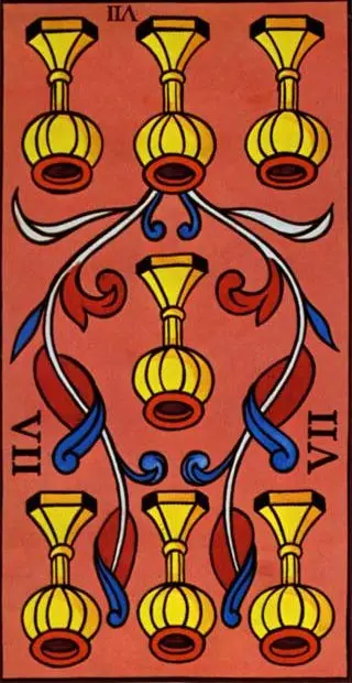 Seven of Inverted Tarot Cups