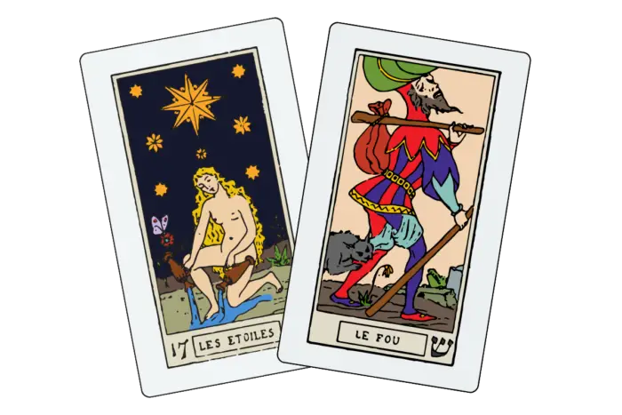 The Fool and The Stars Tarot
